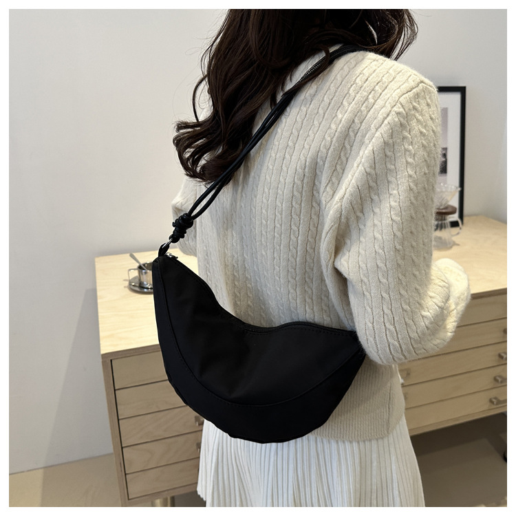 Oxford fabric 2024 casual new style with contrasting colors, light and simple, single-shoulder crossbody, underarm dumpling bag for women undefined