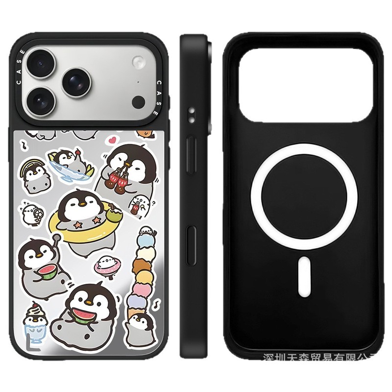 CASET联名牛仔企鹅适用苹果iPhone17ProMax手机壳16Pro潮牌14镜面|undefined