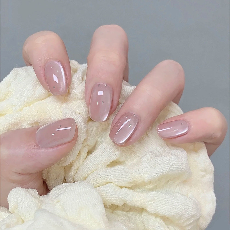 Division code nail nude white moonlight flash cat eye white wearing nail removable wearing nail patch wholesale Division code nail nude white moonlight flash cat eye white wearing nail removable wearing nail patch wholesale