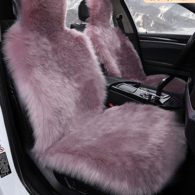 Wool pad — cushion, winter long plush cushion - full-set-for-5-seats-in-the-vehicle-lotus-root-purple