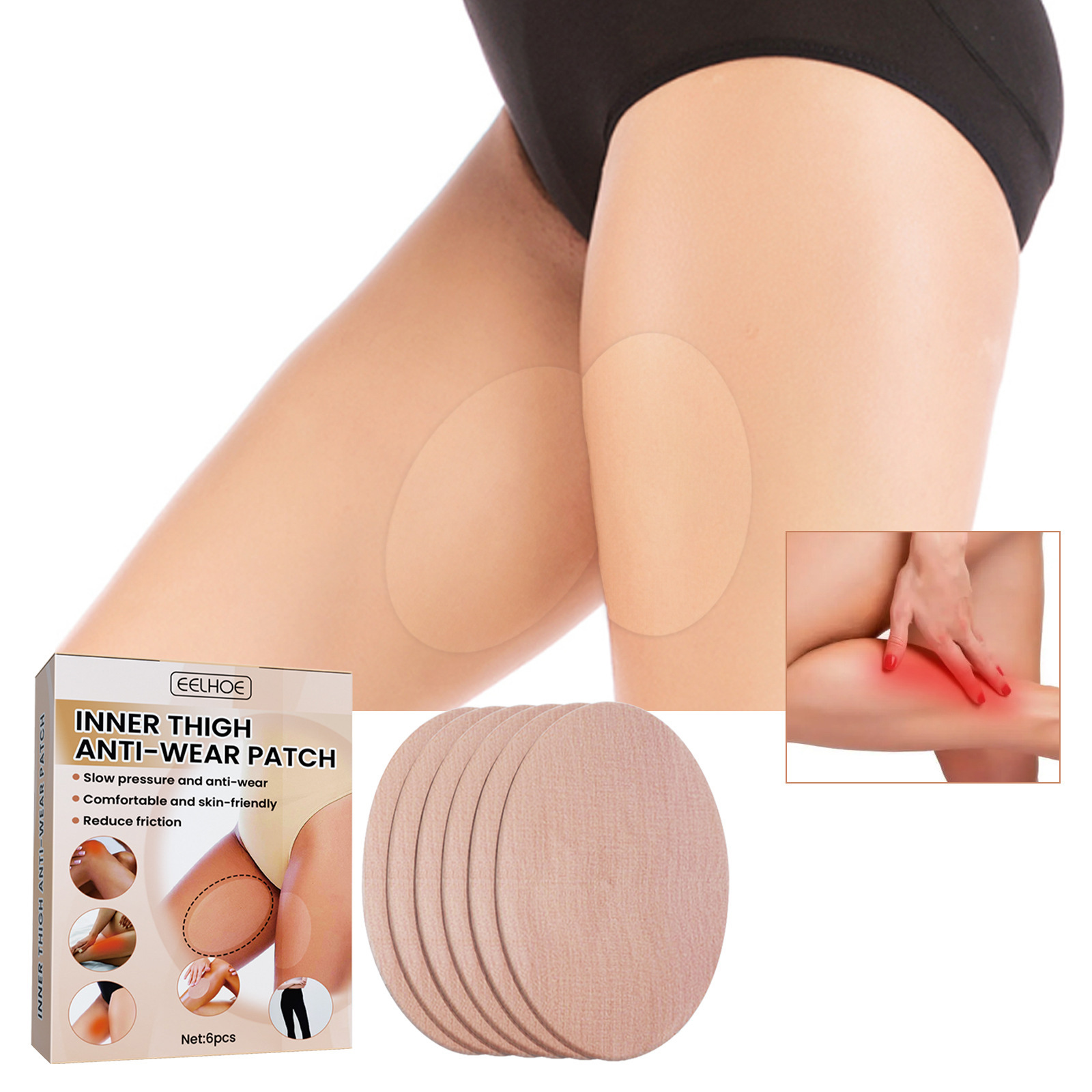 Eelhoe Thigh Care Patch Friction High Elastic Invisible Protector Inner Thigh and Calf