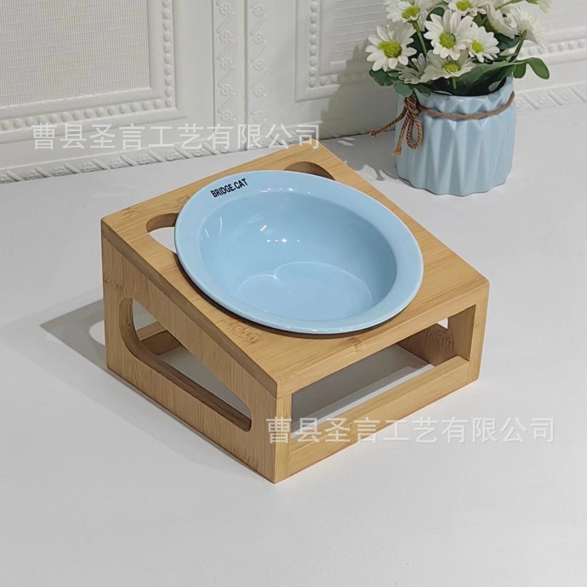 나무 고양이 그릇 랙 애완 동물 개 그릇 강화 그릇 랙 식품 통조림 식수 그릇 밥 그릇 랙 애완 동물 용품