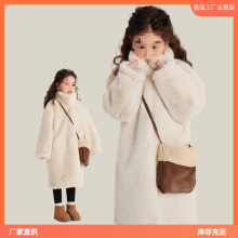 2025新款女童冬装仿水貂大衣儿童保暖冬装加厚皮毛一体毛毛外潮流
