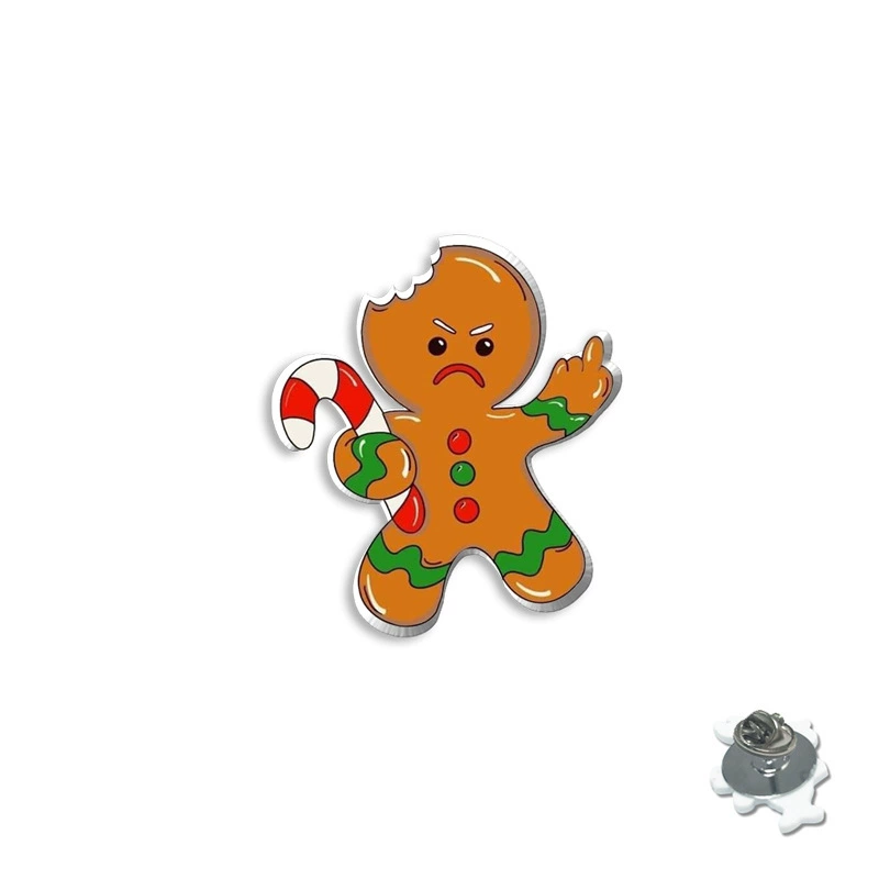 Граница торговли? Нет, нужно избегать слов like wholesale, cross-border or marketplaces. The input: "(Cross-border trading), cartoon Christmas brooch, creative acrylic badge" Translating keeping meaning: We should remove cross-border term? The instruction: output must be Russian translation; Avoid words like