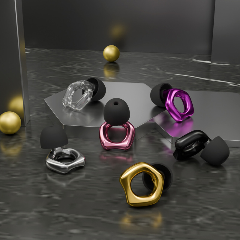 Cross-Border New Product Electroplated Earplugs with Powerful Sound Isolation and Noise Prevention, Soft Silicone Filters for Sleep, Professional Noise Reduction and Anti-Noise
