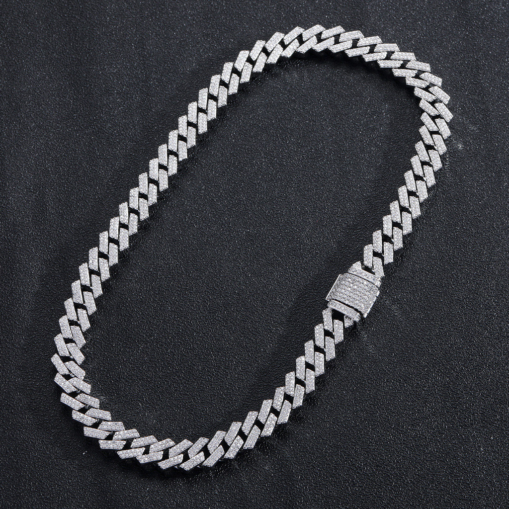 Zircon Inlay Material Necklace Classification Hip-hop Fashion Geometric Copper Inlay Zircon Necklace