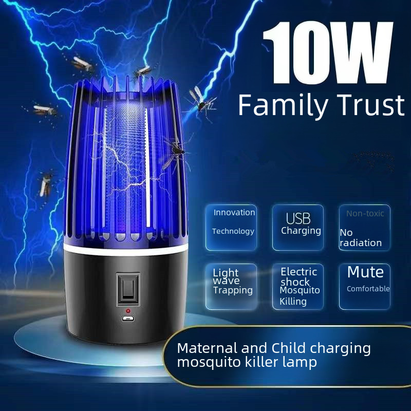 Outdoor Electric Mosquito Trap with Insect Suction USB Silent Electric Mosquito Lamp Outdoor Camping Charger Mosquito Lamp