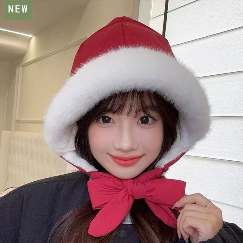 手工钩织毛线帽子女2025新款冬毛茸茸保暖显脸小针织帽筒子渔夫帽|undefined