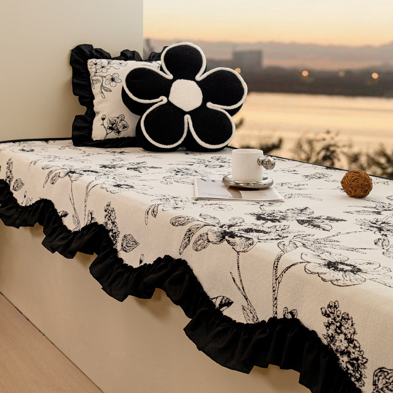 Four Seasons Irregular Anti-Slip Bay Window Cushion 2025 Light Luxury High-Quality Chenille Living Room Leather Sofa Cushion