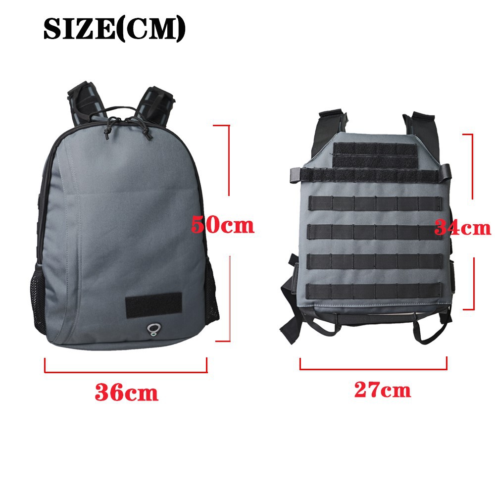 Mochila táctica a prueba de balas chaleco mochila militar ventiladores multi-funcional chaleco oculto mochila de gran capacidad SOETAC