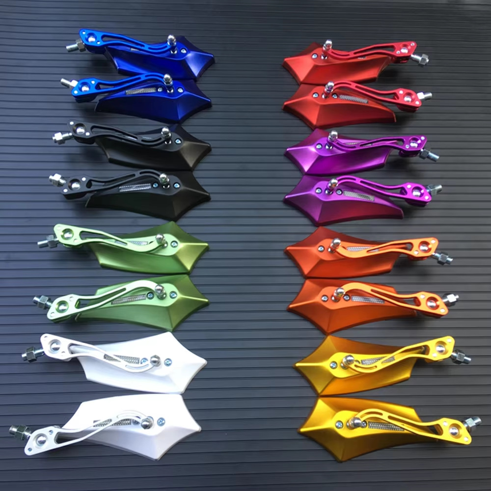 Modified aluminum alloy rod motorcycle rearview mirror 10MM 8MM universal electric vehicle side mirror
