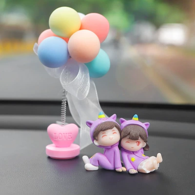 Ornaments Office Furniture Ornaments – Car ornaments - purple-clothes-depend-on-couple-shake-head-maca