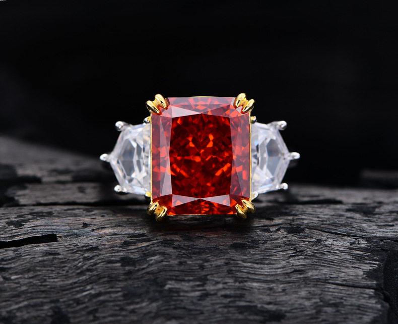 Fashion Geometric Sterling Silver Inlay Zircon Rings 1 Piece