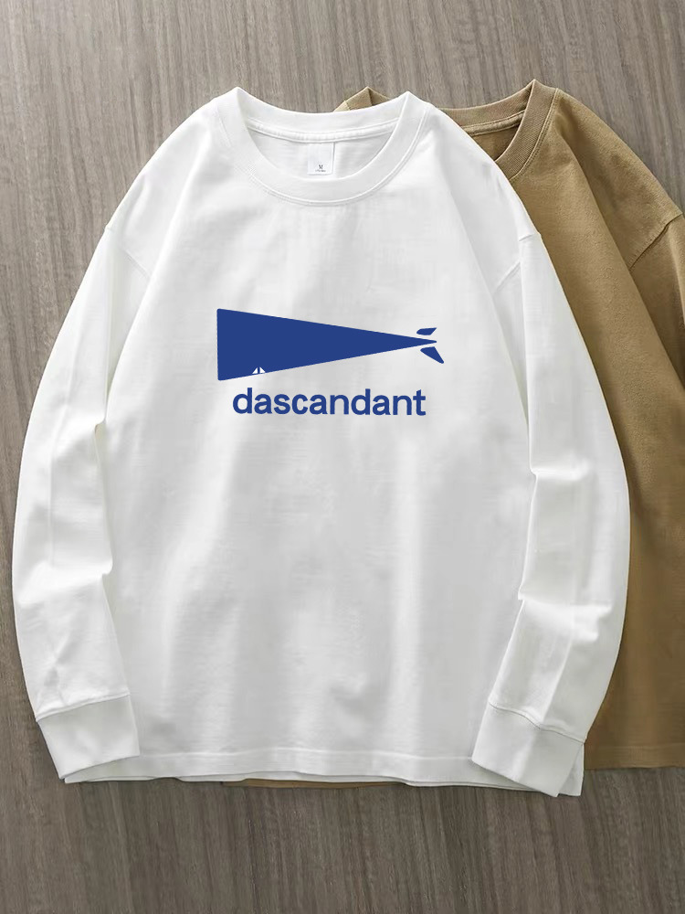 230g 100% algodón de alta gama camiseta de mujer de manga larga primavera y otoño nuevo estilo coreano camiseta de cuello redondo para mujeres