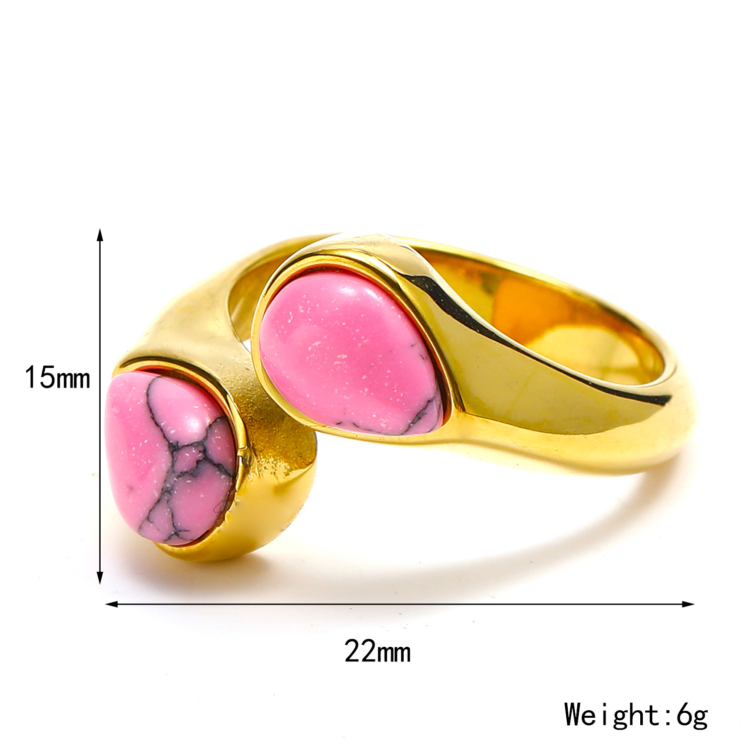 8g Weight Malachite, December Birthstone Turquoise, Cat's Eye Stone Inlay Material Rings Classification 1 Piece Quantity Banquet, Party Occasion Titanium Steel Material Geometric Pattern Women's Gender Plating, Inlay Design Elegant, Retro Style Elegant Retro Geometric Titanium Steel Malachite December Birthstone Turquoise Cat's Eye Stone Rings In Bulk 无