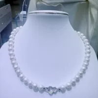 Ожерелье из пресноводного жемчуга Zhuji Shanxia Lake 8-9 мм, идеально круглое, почти безупречное, аксессуары из стерлингового серебра, подарок на День матери