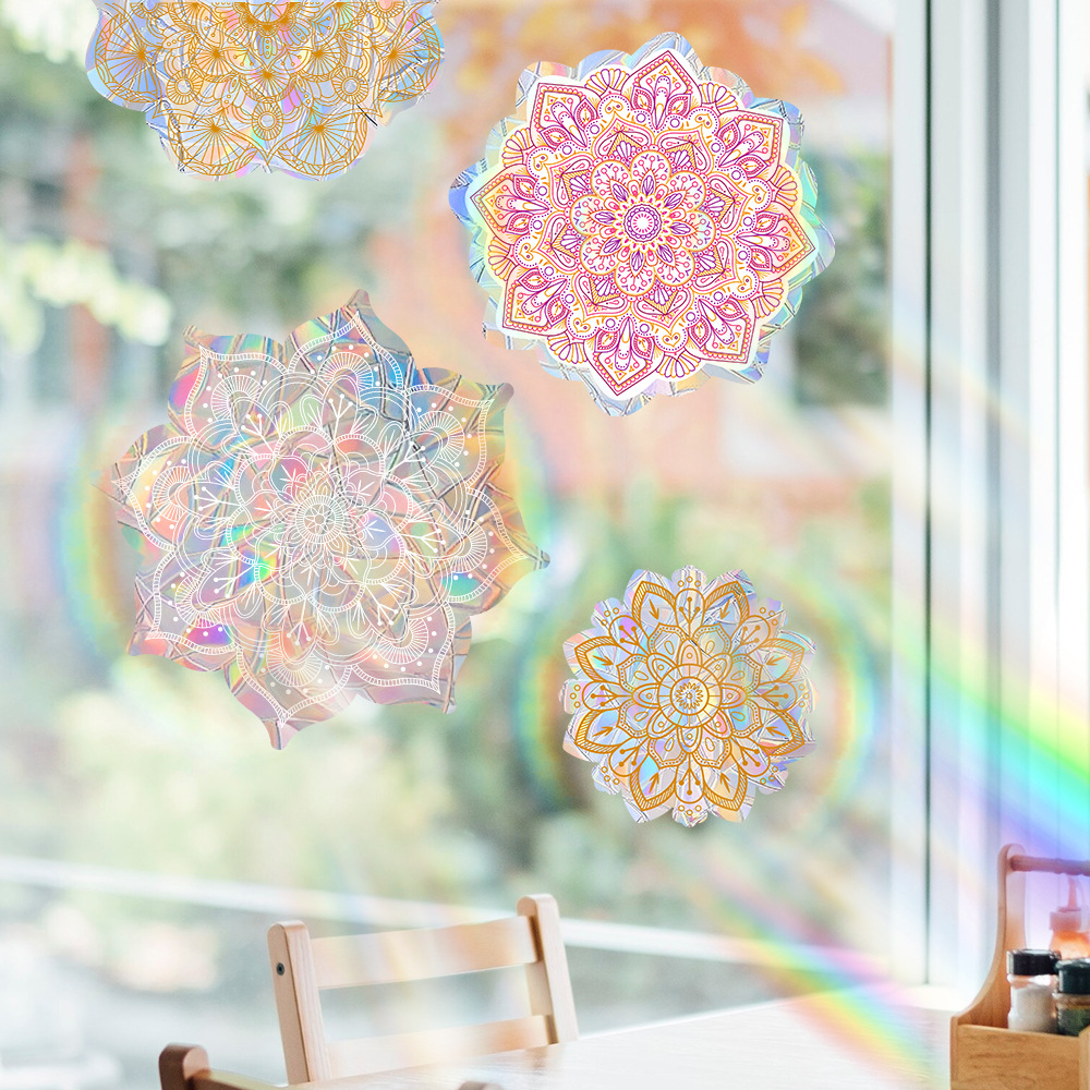 Elegant Style Elegant Colorful Flower PVC Window Stickers Window Accessories