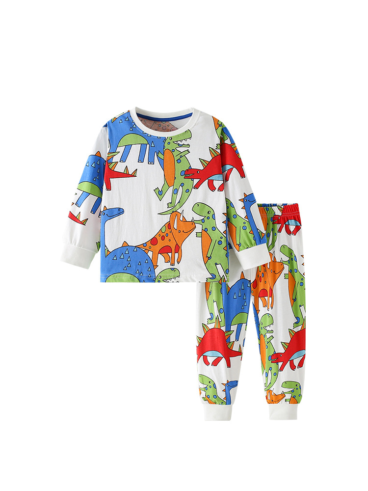 Ropa de hogar para niños malwee transfronteriza otoño e invierno nuevo traje de pantalón de cintura elástica de manga larga con cuello redondo para niños europeos y americanos