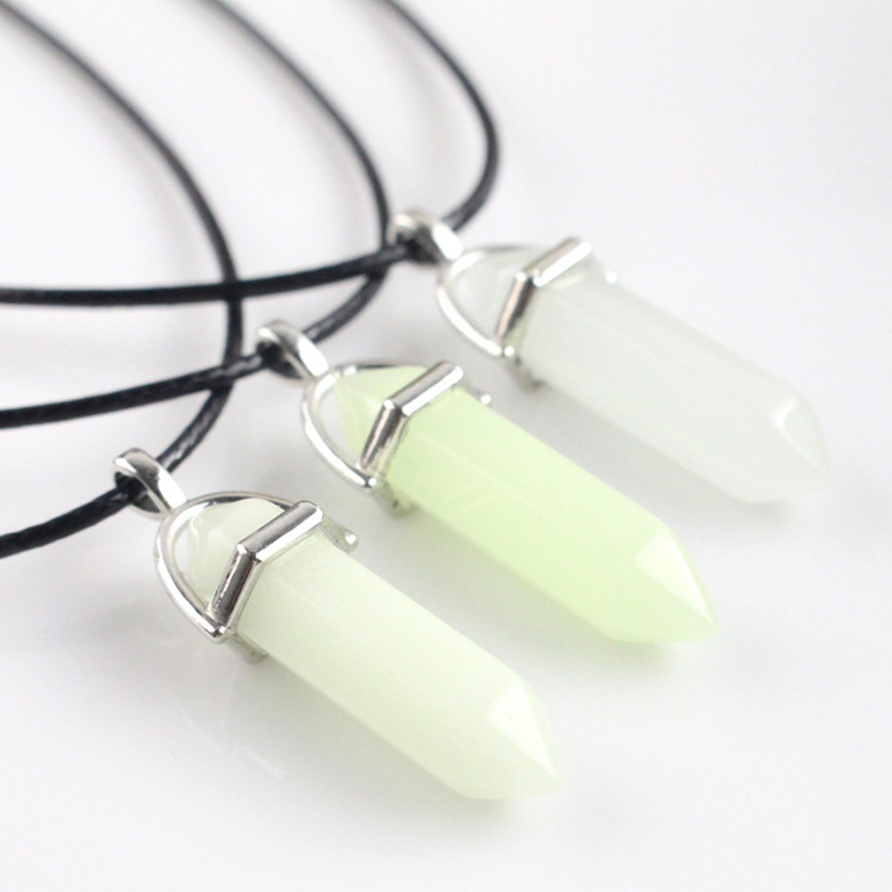 Fashion Geometric Alloy Luminous Crystal Stone Unisex Pendant Necklace display picture 2