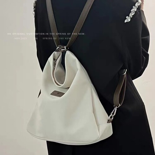 Student class canvas bag women's new summer large-capacity backpack commuter single shoulder armpit tote bag