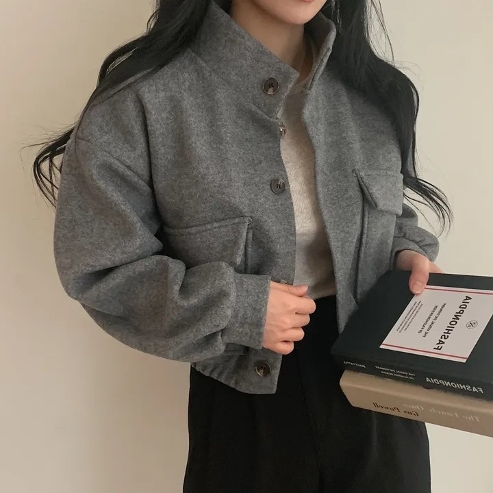 Demi-season retro short long-sleeve