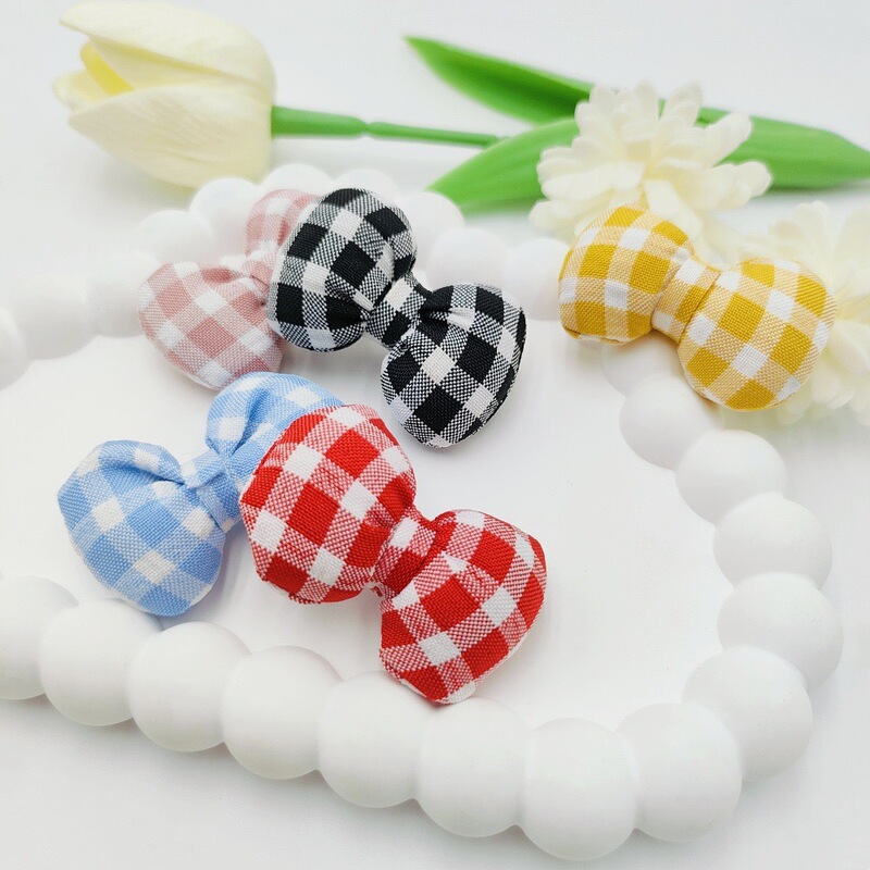 Korean-style Plaid Cotton Fabric Three-dimensional Handmade Bow Accessories DIY Hair Accessories Shoes Flower Garment Accessories Korean-style Plaid Cotton Fabric Three-dimensional Handmade Bow Accessories DIY Hair Accessories Shoes Flower Garment Accessories