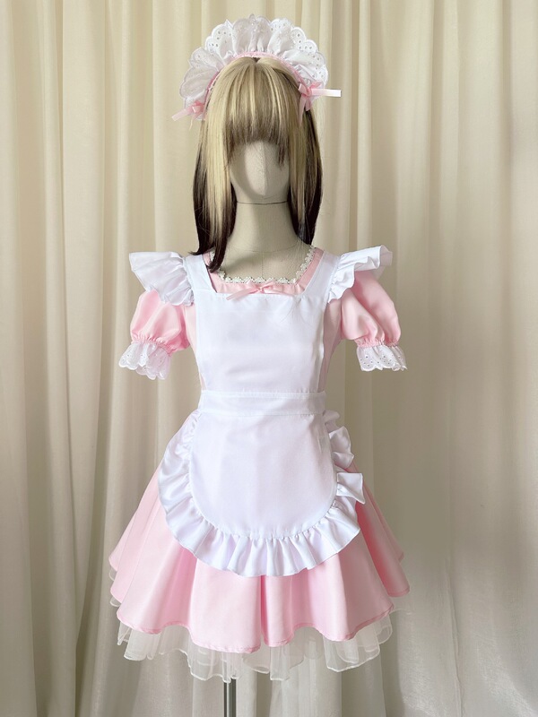 かわいい日系メイド服ロリータCOSエンジェルメイド超萌え犬ショートカフェ紺色メイドワンピース|undefined