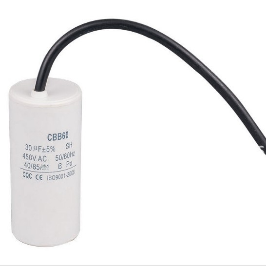 30UF CBB60 450V 云腾水泵电容洁白外壳/运转护套线电容器