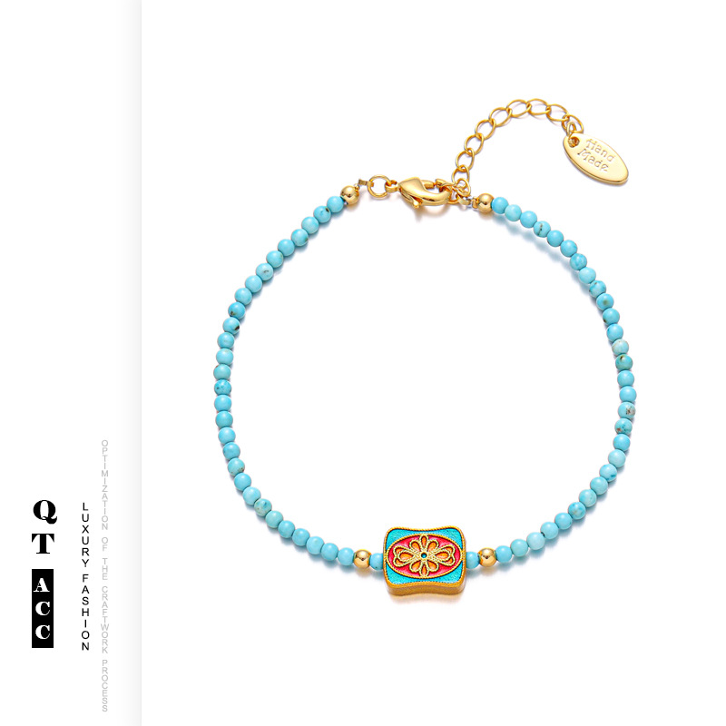 Nuevo estilo chino estilo de moda versátil accesorios temperamento elegante piedra natural cuentas zircon adornado conjunto de pulseras collares para mujeres image 7