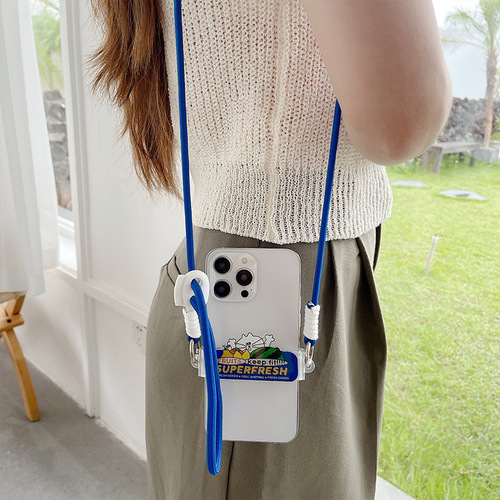 Acrylic mobile phone back clip lanyard girls cross-body strap lanyard clip Japanese and Korean cartoon mobile phone lanyard