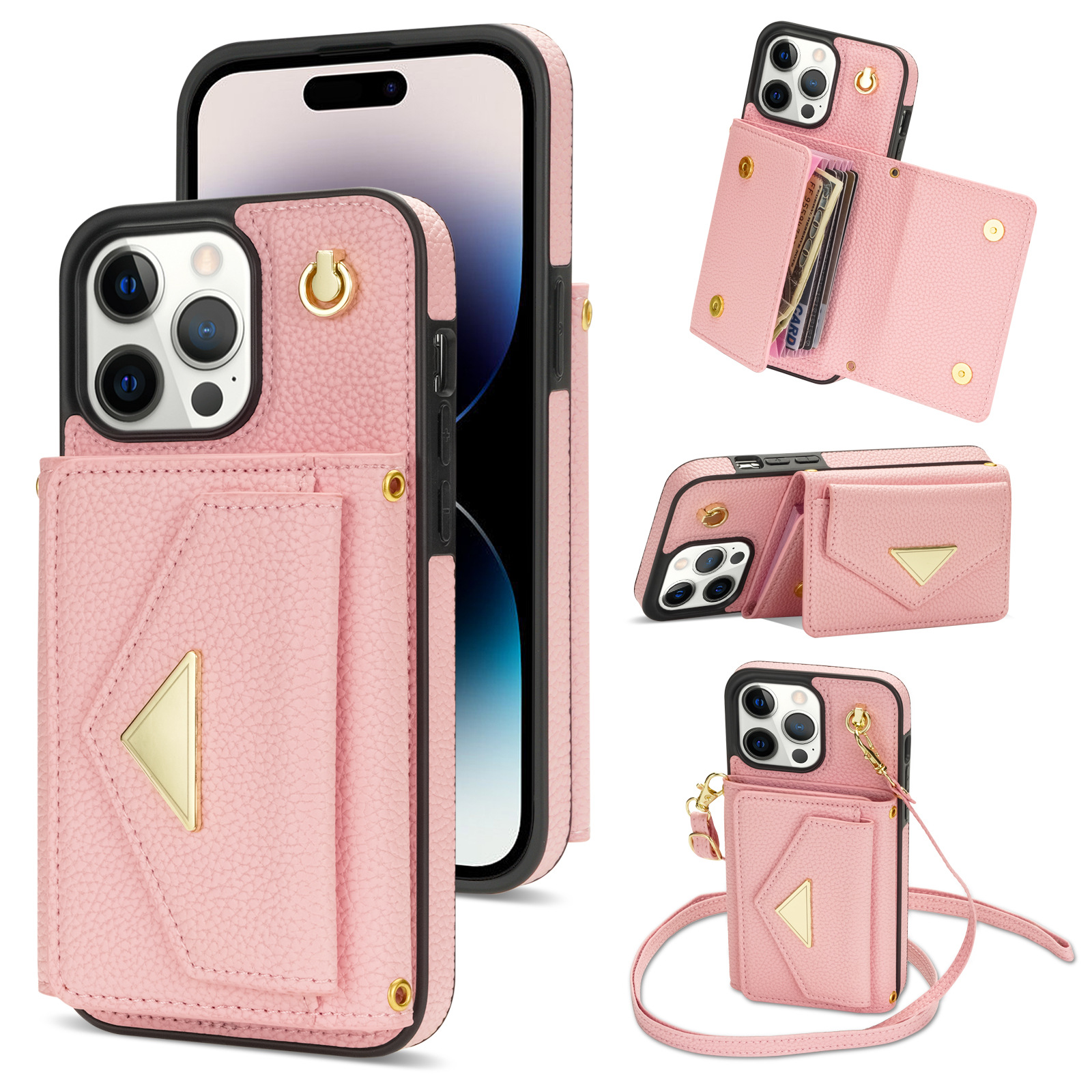 110g Weight iPhone Applicable Brands Pu Leather Material Solid Color Pattern Retro Style Retro Solid Color Pu Leather   Phone Cases 9