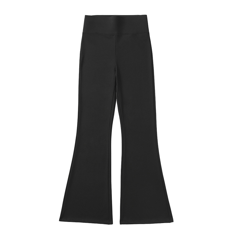 Spring and Summer Shark Pants Wearing Black High Waist Slim Slim Fit Horseshoe Pants Underpants for Women's Casual Micro Rage Wide Leg Pants