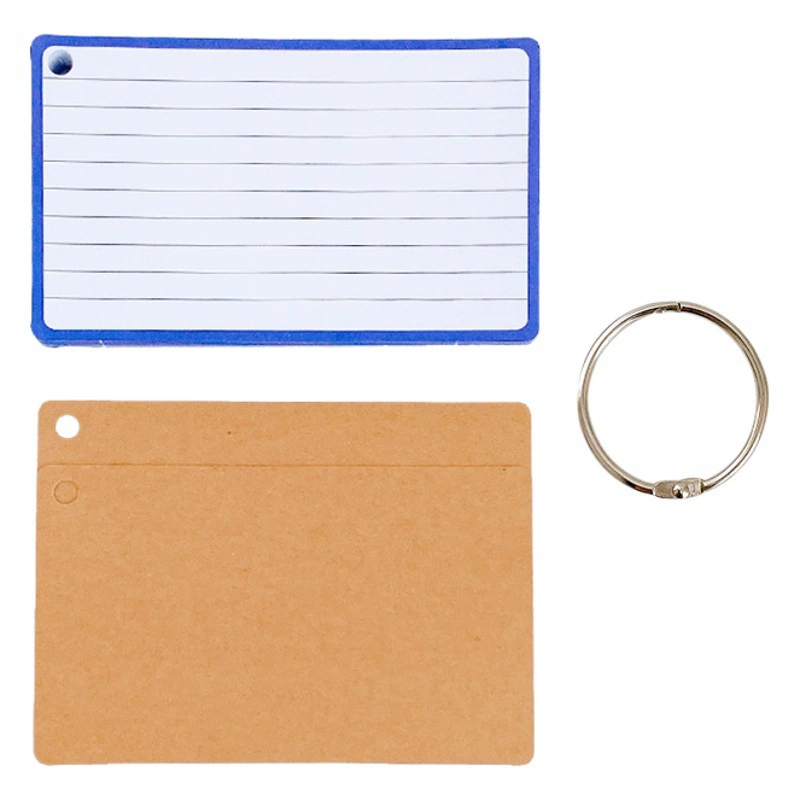 Трансграничная цветная словесная карта Американские карточки lndex с кольцевой индексной картой с горизонтальной линией классификации задней словесной книги