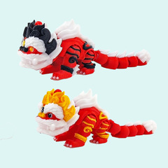 跨境3d打印彩色醒獅小獅子鑰匙扣掛件兒童玩具擺攤神器