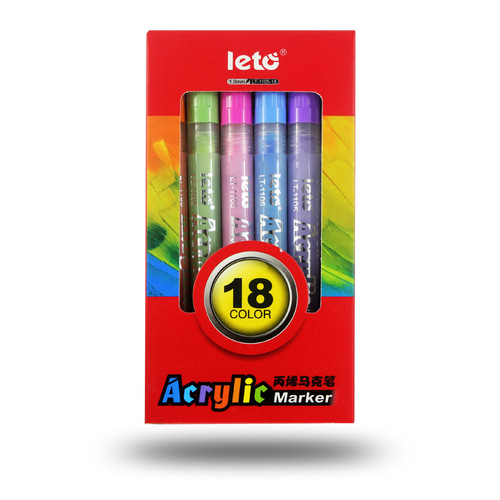 Lecturn Acrylic Markers DIY Design Brushes 12 Colors 18 Colors Water-based Markers Student Art Painting Wholesale