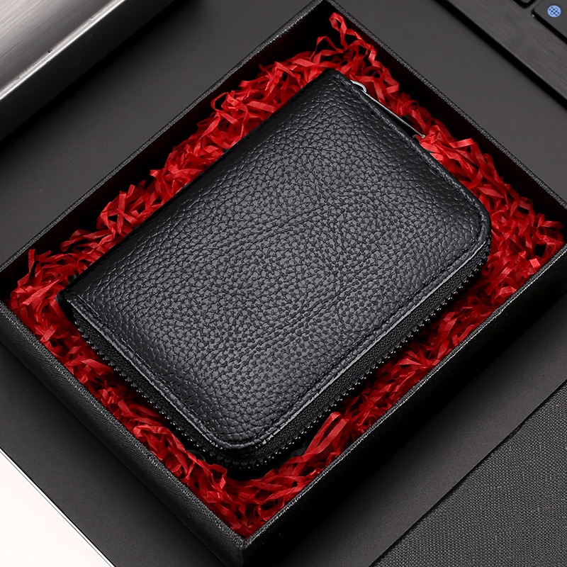 Tarjetero para hombre, gran capacidad, múltiples ranuras para tarjetas, tarjetero para mujer, anti-desmagnetización, integrado, exquisito, de alta gama, compacto.