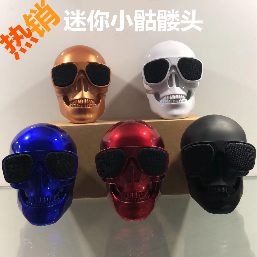 Popular mini cráneo Altavoz Bluetooth inalámbrico al aire libre conveniente dibujos animados hueso fantasma cabeza regalo subwoofer