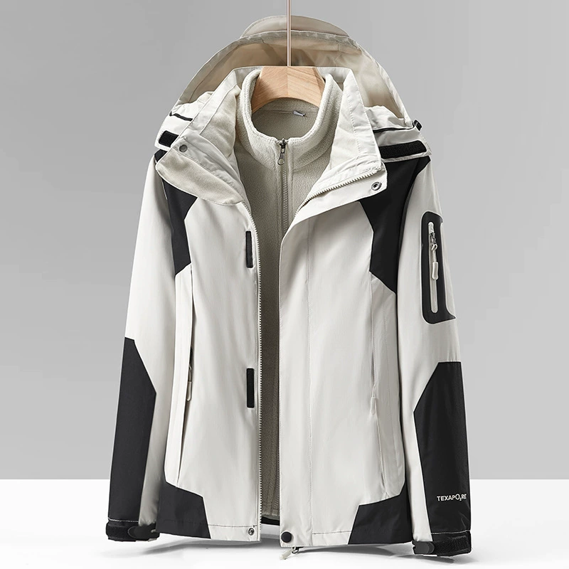 Наружная ветрозащитная водонепроницаемая куртка мужская рабочая одежда групповая покупка логотипа три в одном зимнее теплое пальто кросс-зеркало