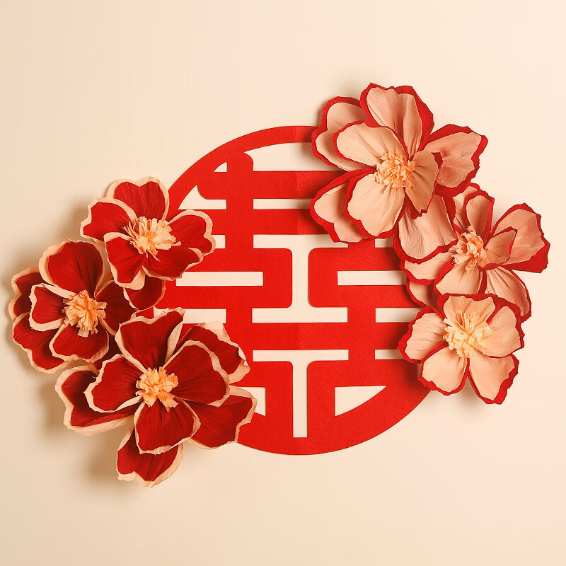 Diseño de la casa de bodas flor de arrugado tridimensional decoración de papel flor de nueva casa cabezal de cama dormitorio pared de fondo suministros de boda