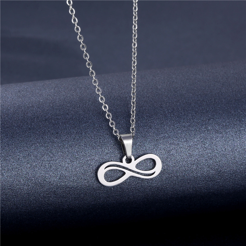 Cross-border Sold Jewelry Supply Personality Stainless Steel Flower Heart Clavicle Chain Necklace Female Geometric Accessories Pendant Wholesale display picture 22