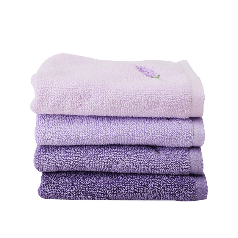 純棉方巾柔軟毛巾男女成人家用洗臉巾薰衣草全棉吸水不易掉毛面巾
