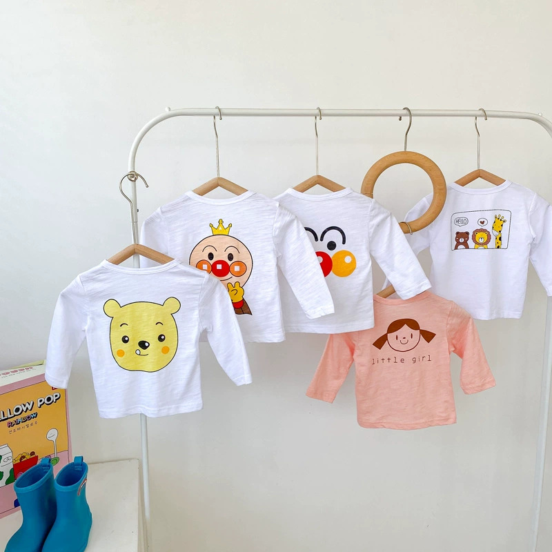 Summer Baby Sun Protection Shirt Cartoon Pattern Thin T-shirt Open Jacket Long Sleeve Baby Jacket for Boys and Girls Outdoor Clothing