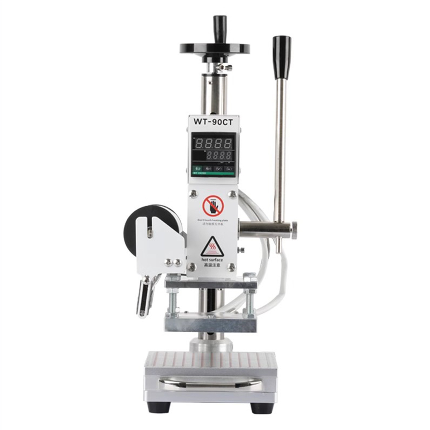 WT-90小型手摇升降烫金机PU皮革压花烫印热压机LOGO压痕笔记本名