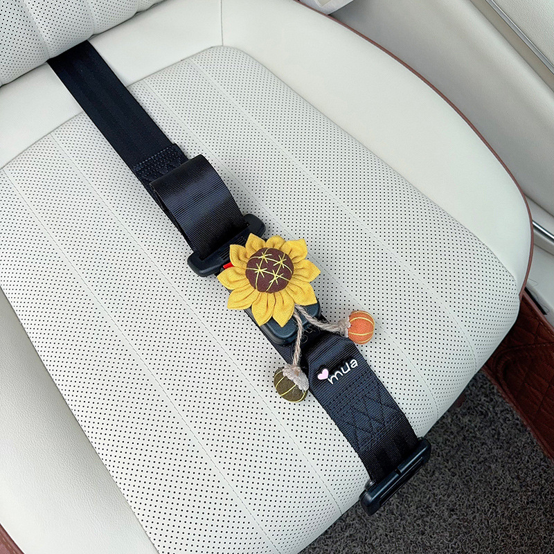 Maternity Seatbelt Adjuster — Qìchē Car seat belt - three-point-anti-strangle-seatbelt-black-sunflower