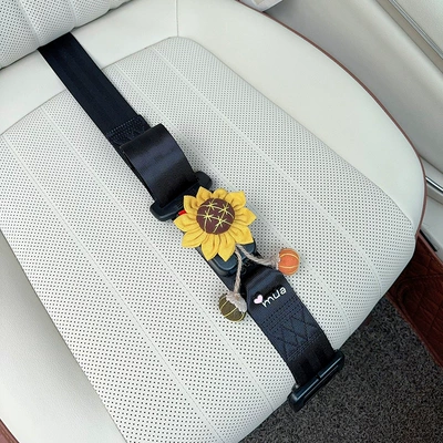 Pregnant Women's Seat Belt, Car — Car seat belt - three-point-anti-strangle-safety-belt-black-sunflower