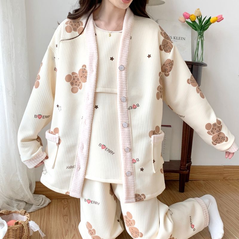 (2개) 안티필링 에어코튼 3종세트 임산부 잠옷 가을 겨울 산후복 봄 가을 산후 모유수유