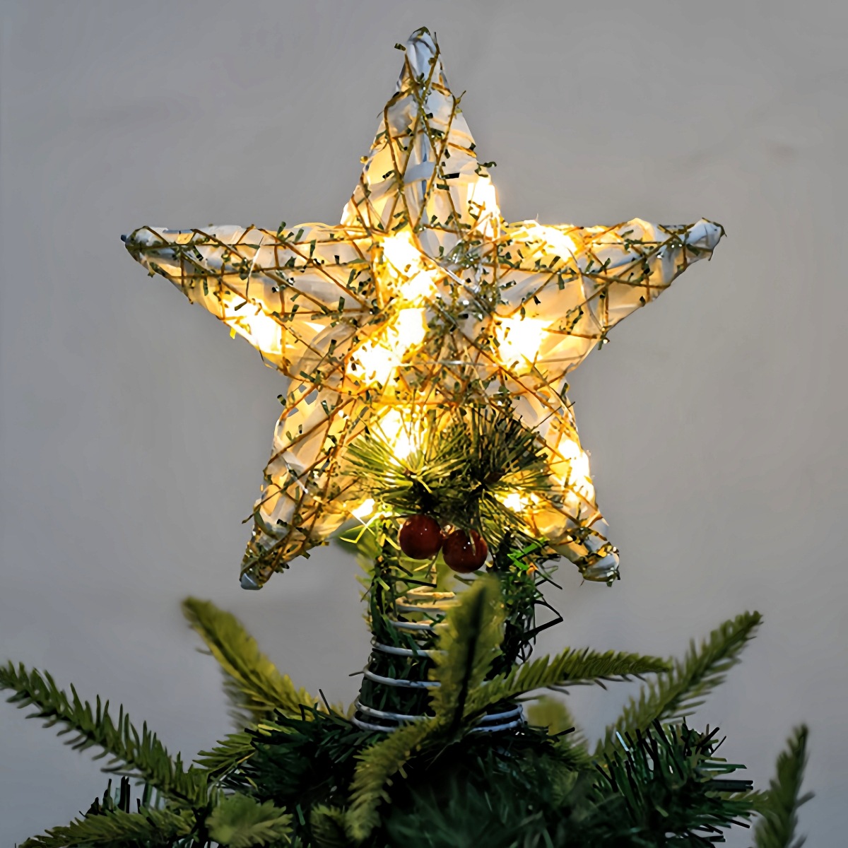 Supply of Iron Five-Pointed Star Lights Glowing Christmas Decoration Shopping Mall Hotel Christmas Tree Top Star Decoration