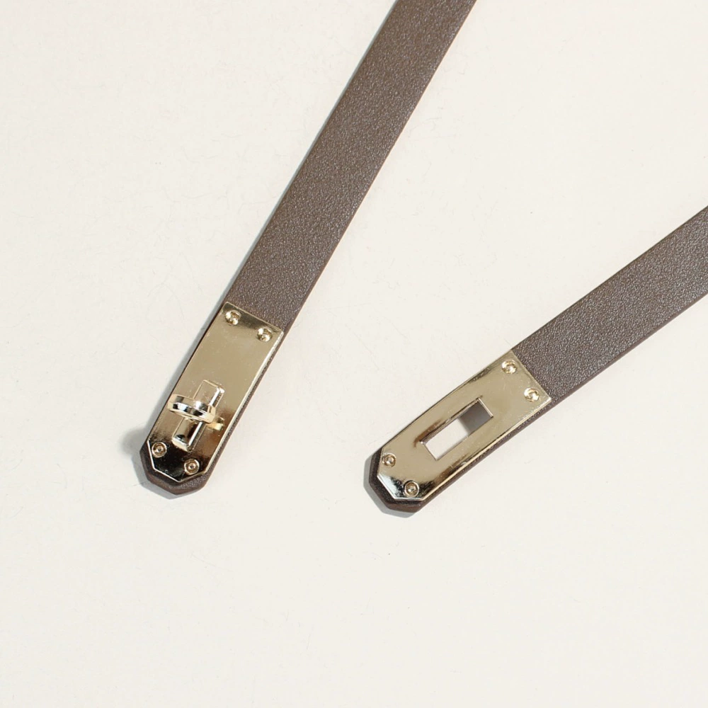 Adjustable PU Belt with Twist Lock Buckle, 1.8 cm Width, Max Stretch 92 cm