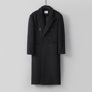 New Wool Coat Men's Trousers over the Knee Winter Thickened Casual Large Size Woolen Top Men's Thick Coat Men