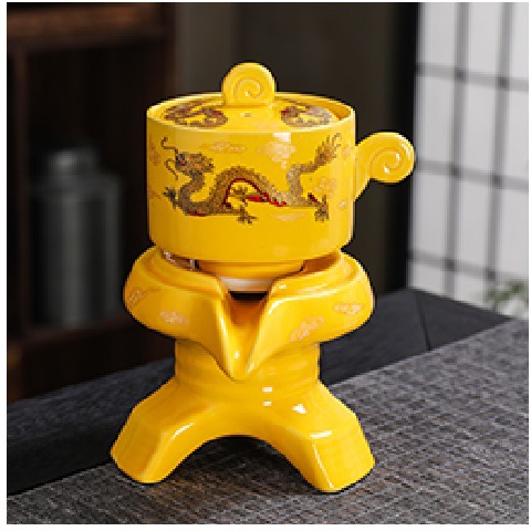Juego de té automático de molino de piedra perezoso de cerámica retro